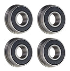 (4 Pack) FR6-2RS Flanged Sealed Radial Ball Bearing 3/8 ID X 7/8 OD X 0.281" W