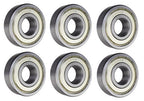 (6 Pack) 6304-ZZ, 6304-2Z, 304SS Shielded Radial Ball Bearing 20X52X15 SpinCo