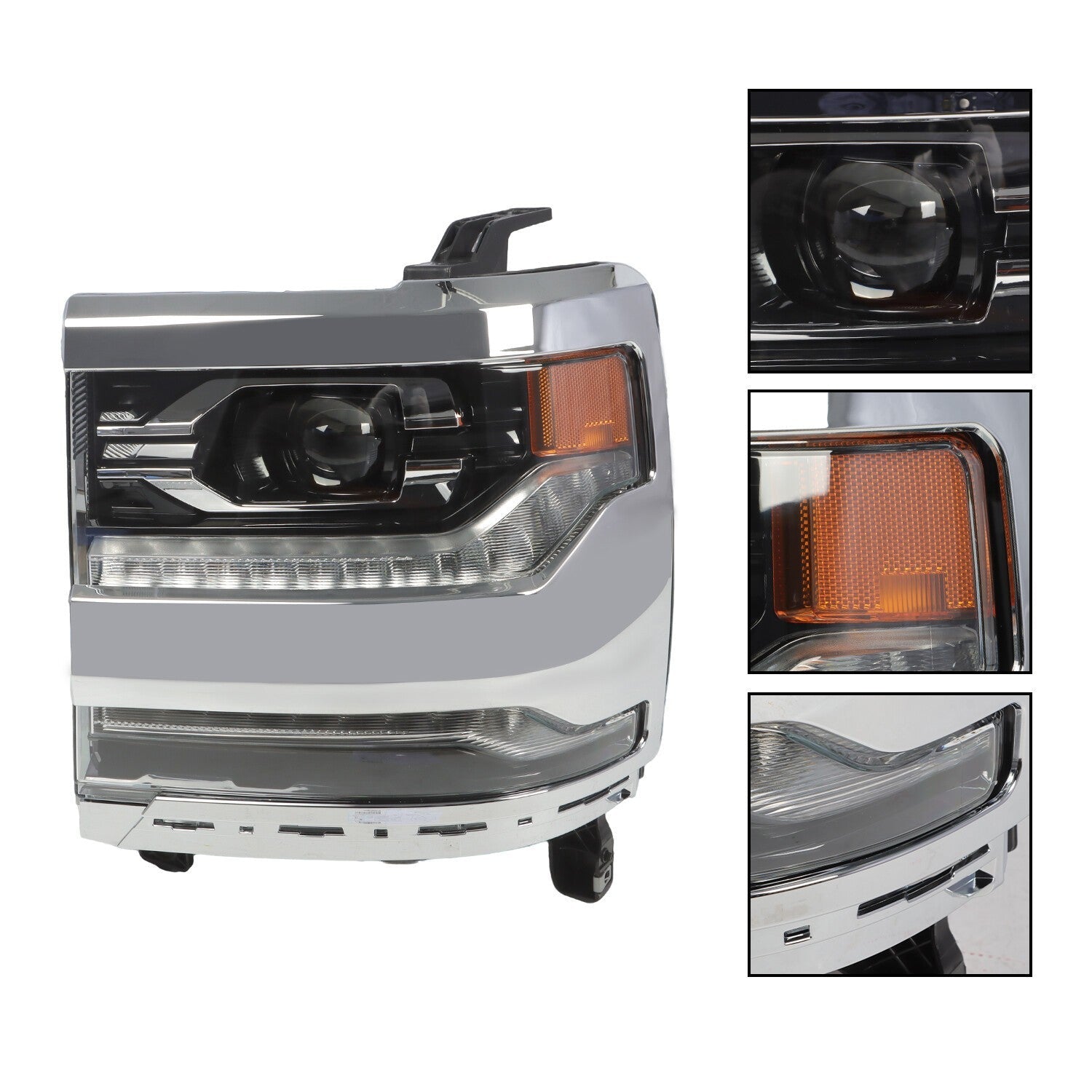 2016-18 Chevy Silverado 1500 Left Chrome DRL Projector Full LED Headlight