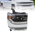 2016-18 Chevy Silverado 1500 Right Chrome DRL Projector Full LED Headlight