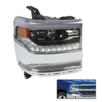 2016-18 Chevy Silverado 1500 Right Chrome DRL Projector Full LED Headlight