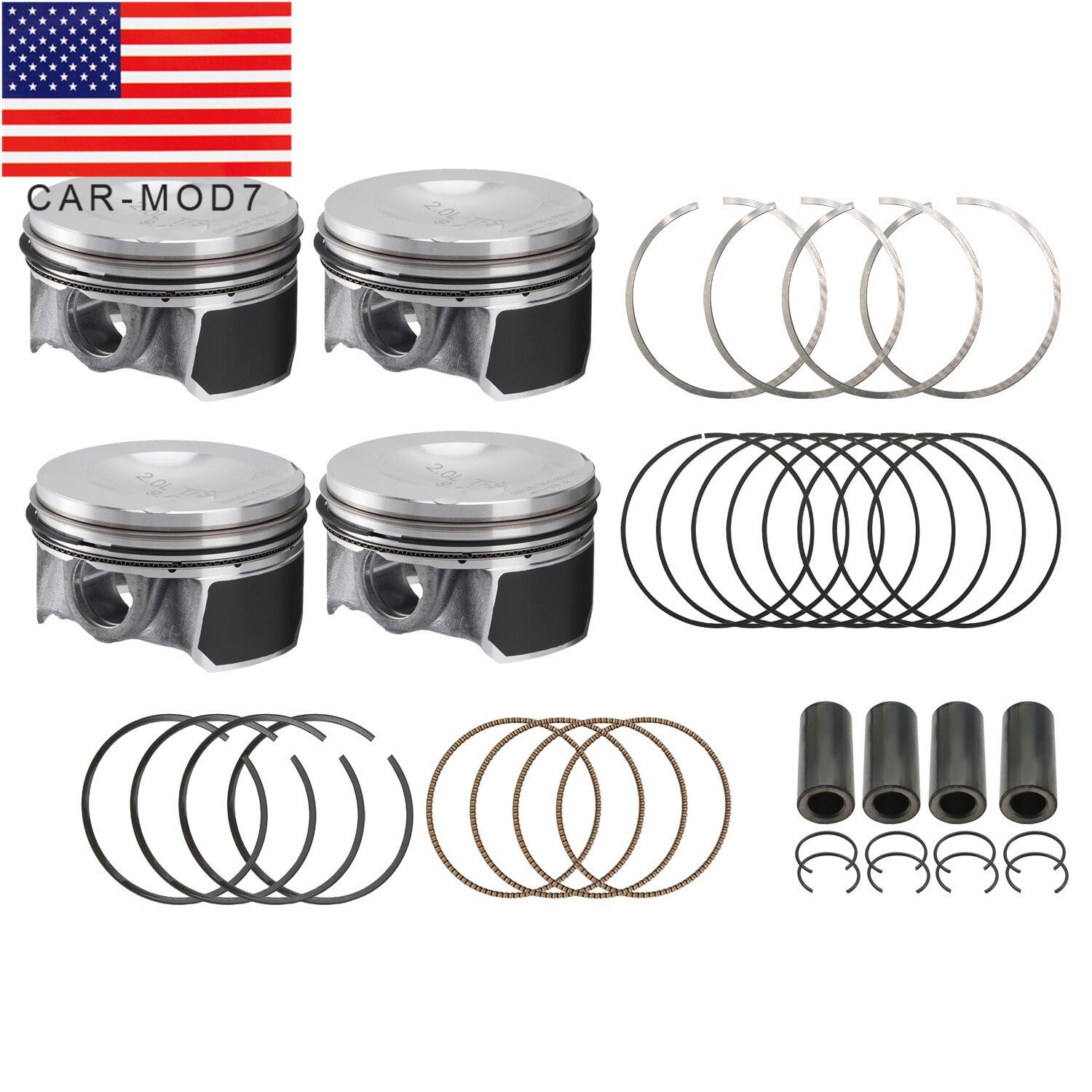 06H107065 4x Pistons Kit 23mm for Audi VW Jetta A4 A6 Q5 GTI 09-15 2.0 TFSI