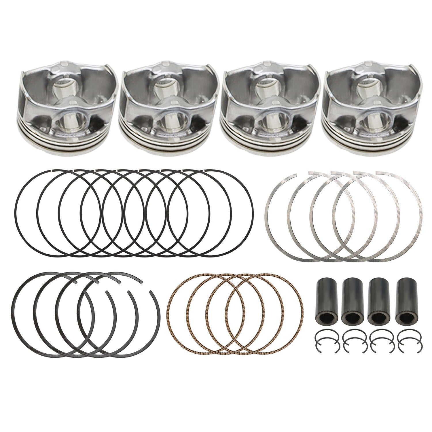 06H107065 4x Pistons Kit 23mm for Audi VW Jetta A4 A6 Q5 GTI 09-15 2.0 TFSI