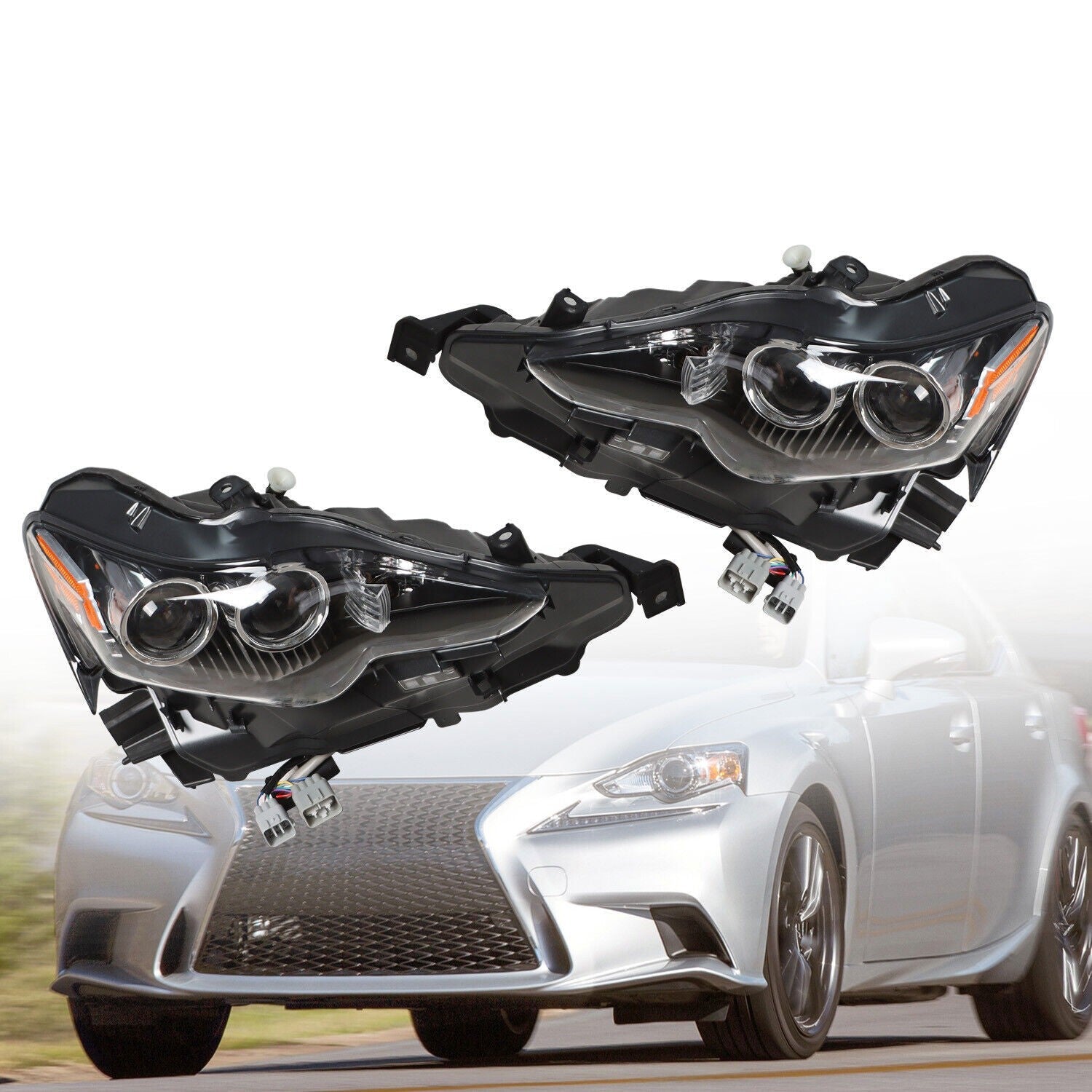 Pair LED Headlights for Lexus IS250 IS350 2014-2016 Left & Right Headlamp