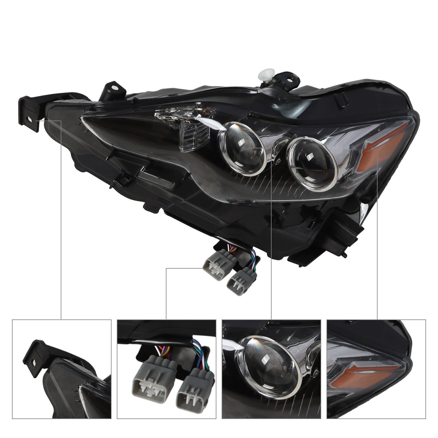 Pair LED Headlights for Lexus IS250 IS350 2014-2016 Left & Right Headlamp