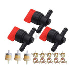 1/4" Inline Fuel Gas Filter Shut Off Valve Clamp for Briggs & Stratton 3-Pack