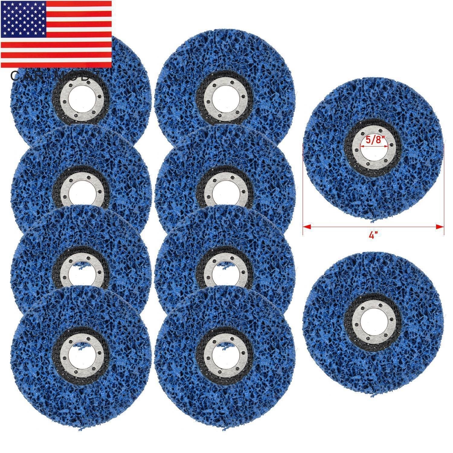 10 Pack 4" Poly Strip Disc Wheels Rust Paint Removal for Angle Grinder