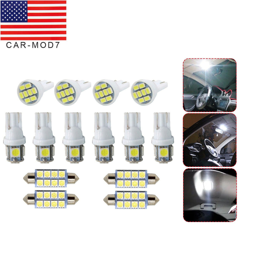 14x White LED Interior Light Kit for Ford F250 F350 Super Duty 1999-2016