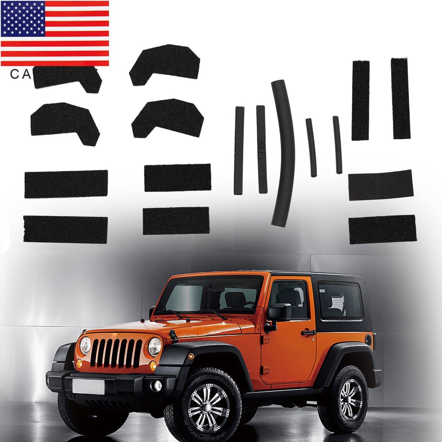 17PCS Jeep Wrangler JK 2007-2018 Hardtop Foam Headliner Seal Kit 68026937AB