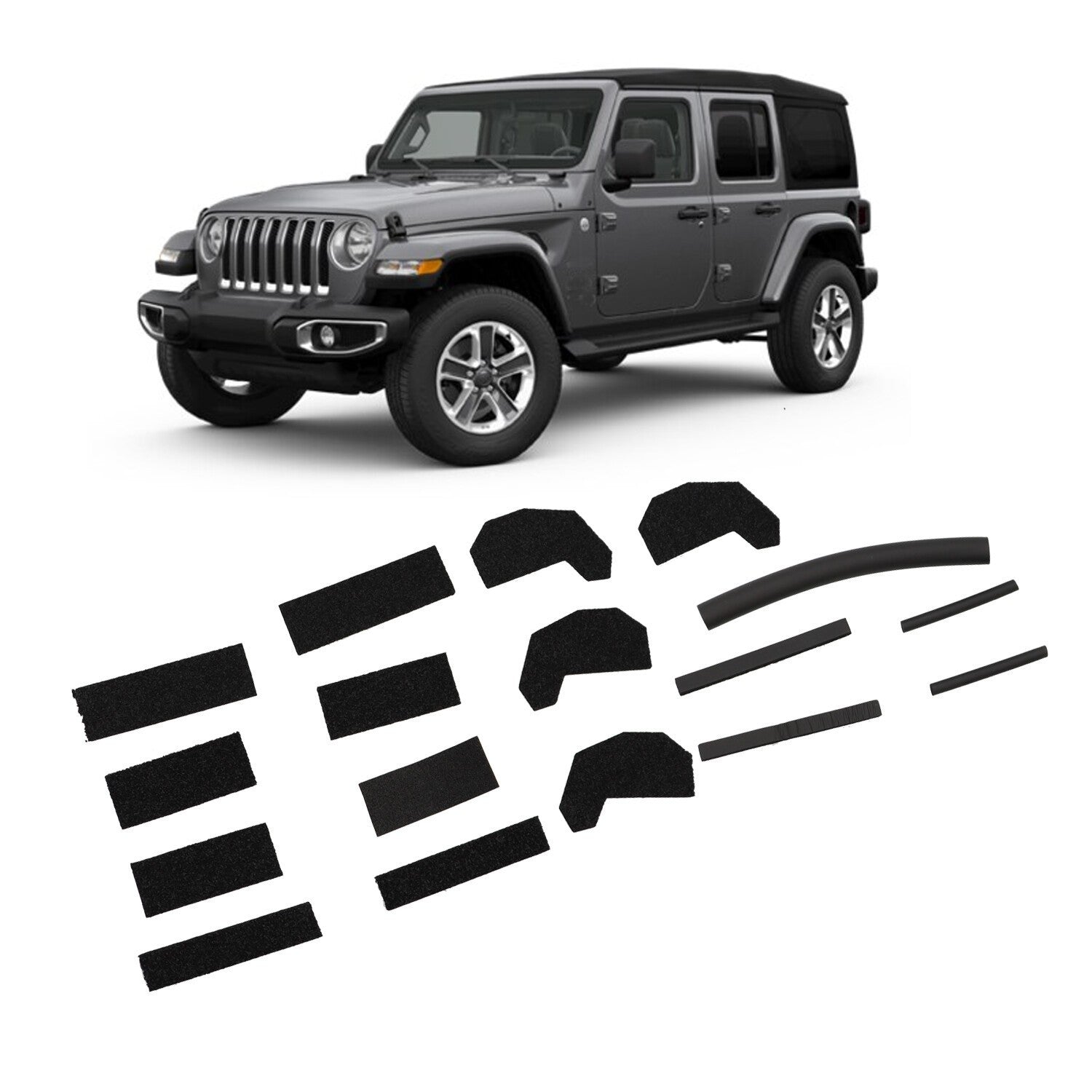 17PCS Jeep Wrangler JK 2007-2018 Hardtop Foam Headliner Seal Kit 68026937AB