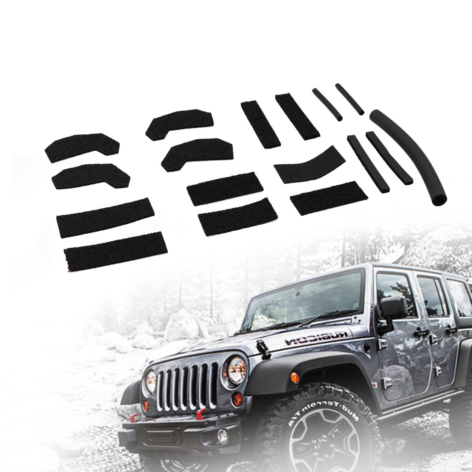 17PCS Jeep Wrangler JK 2007-2018 Hardtop Foam Headliner Seal Kit 68026937AB