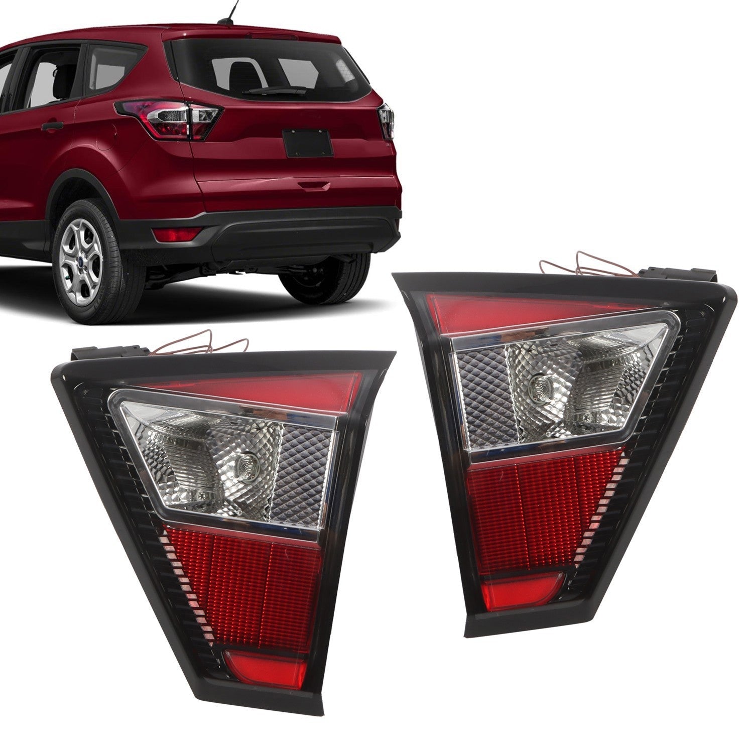 Pair Left & Right Rear Tail Brake Lights for Ford Escape 2017-2019