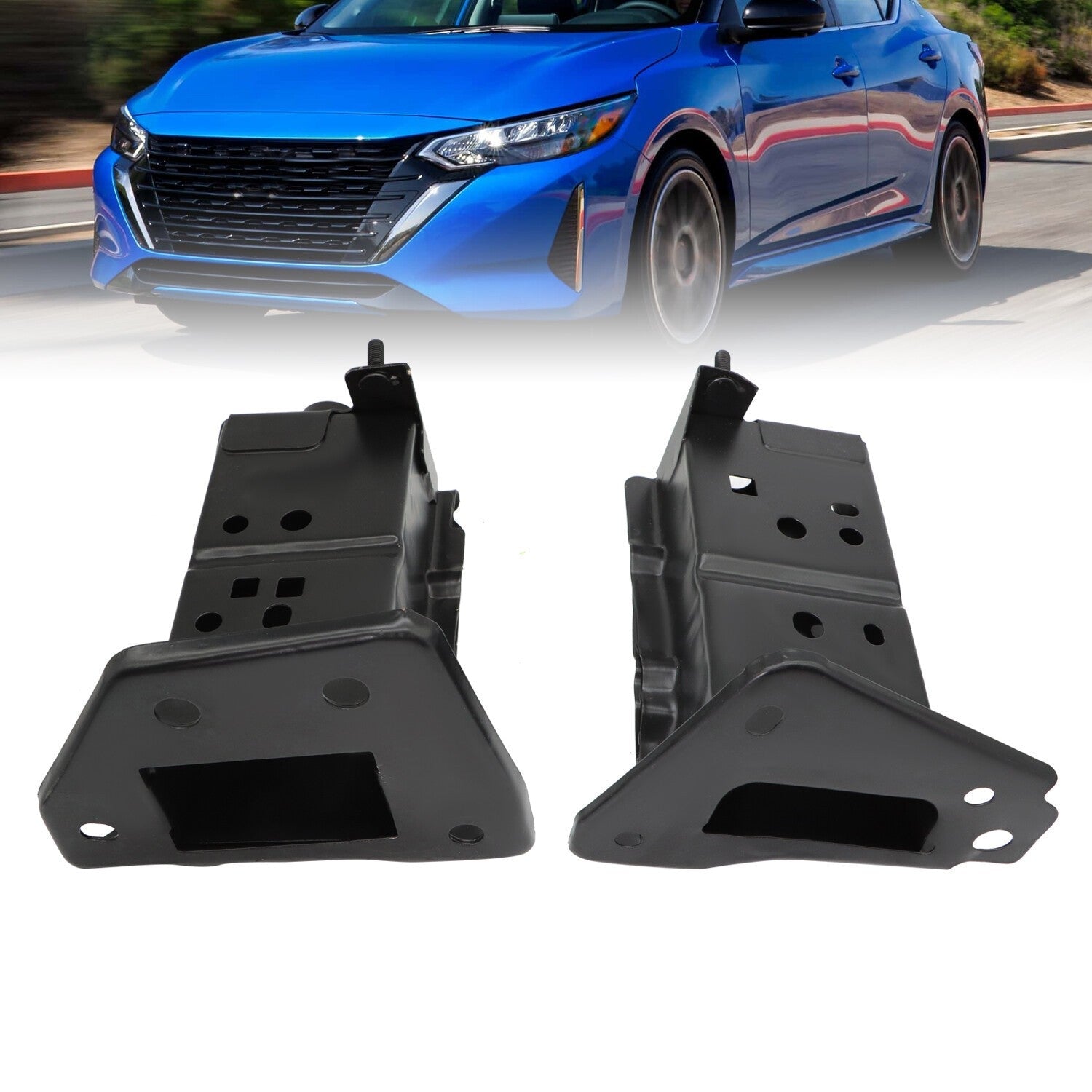 2 Pcs Front Bumper Bracket Set for 2013-2019 Nissan Sentra Left & Right Steel