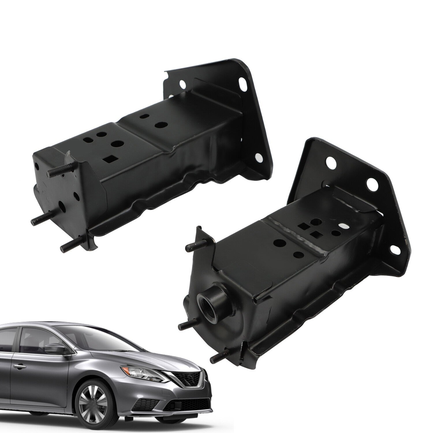 2 Pcs Front Bumper Bracket Set for 2013-2019 Nissan Sentra Left & Right Steel