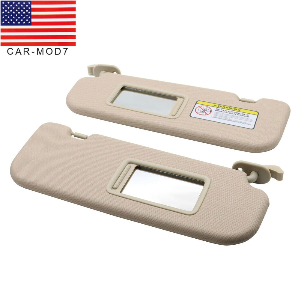 2x Beige Sun Visor w/Mirror Right & Left Hyundai Elantra MD 2011-2015