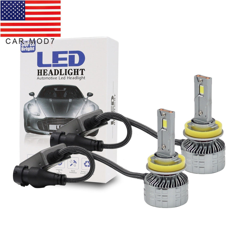 H11 LED Headlight Kit 6000K White High Low Beam Bulbs 2-Sides