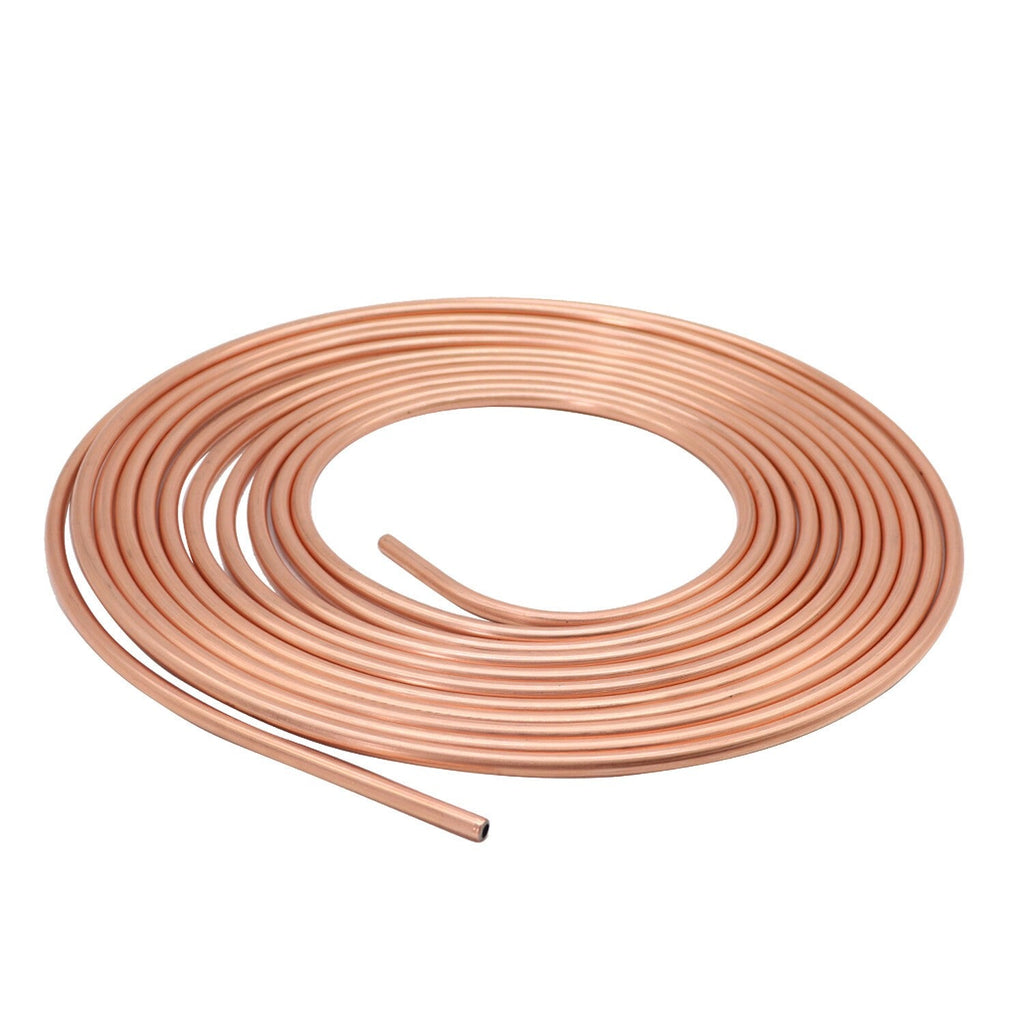 2× New Copper Brake Line Tubing Kit 1/4" OD 25ft Coil with 32 Fittings