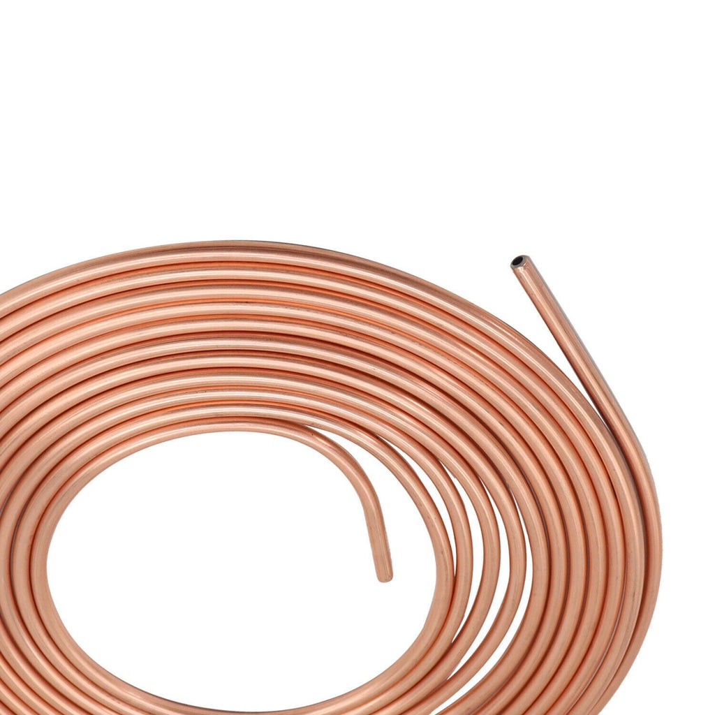 2× New Copper Brake Line Tubing Kit 1/4" OD 25ft Coil with 32 Fittings