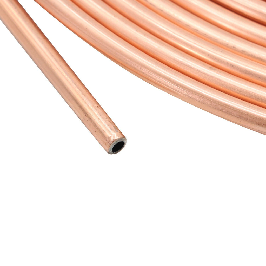 2× New Copper Brake Line Tubing Kit 1/4" OD 25ft Coil with 32 Fittings
