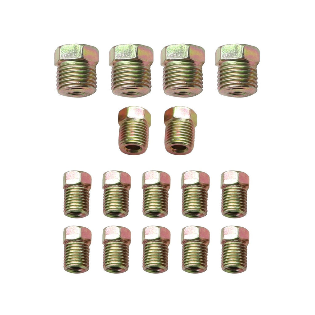 25 Ft Zinc-Coated Brake Line Tubing Kit 3/16 & 1/4 with 32 Fittings