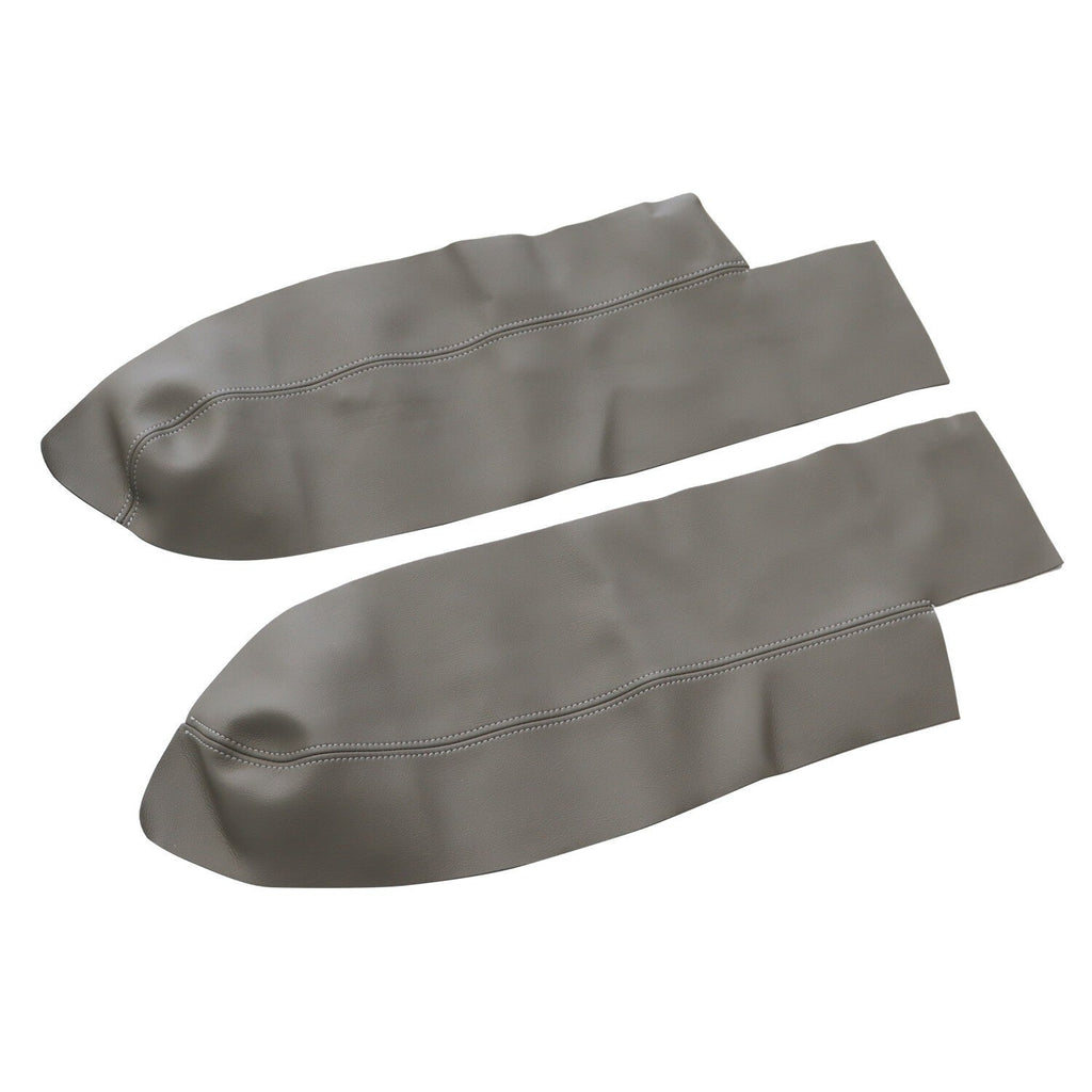 2pcs Front Armrest Door Panels Cover Gray Leather for 2007-2012 Honda CR-V