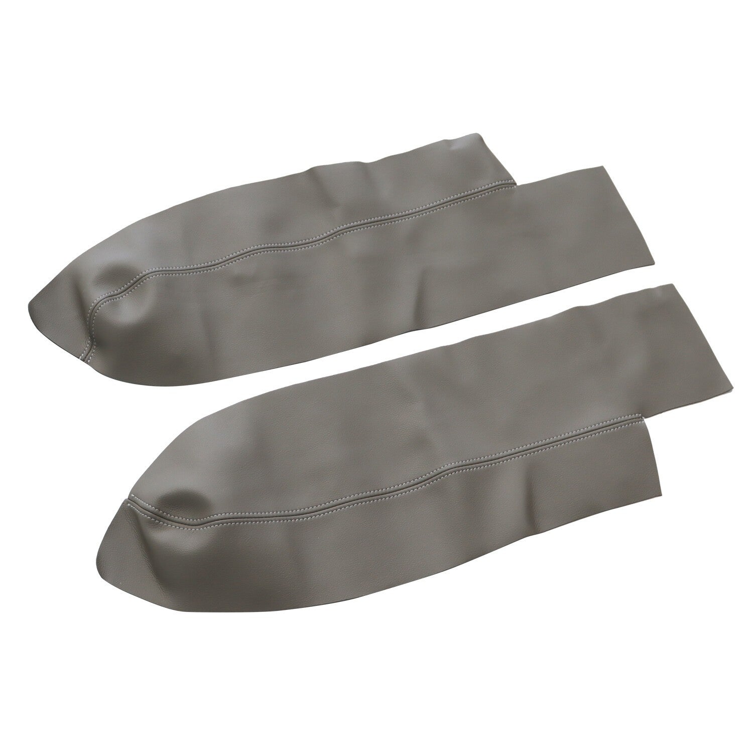 2pcs Front Armrest Door Panels Cover Gray Leather for 2007-2012 Honda CR-V