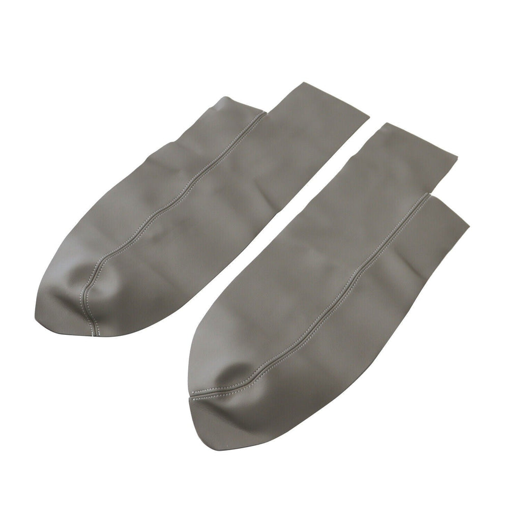 2pcs Front Armrest Door Panels Cover Gray Leather for 2007-2012 Honda CR-V
