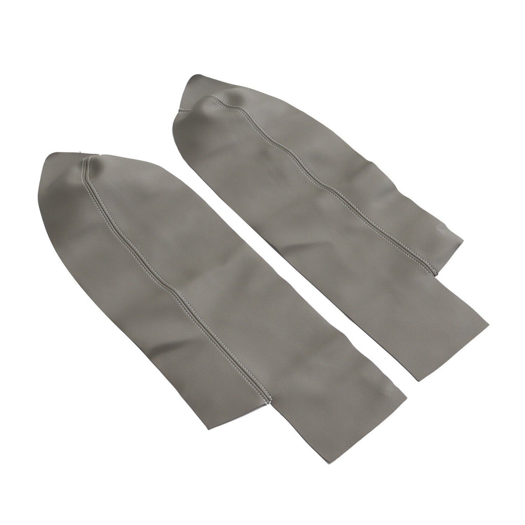 2pcs Front Armrest Door Panels Cover Gray Leather for 2007-2012 Honda CR-V
