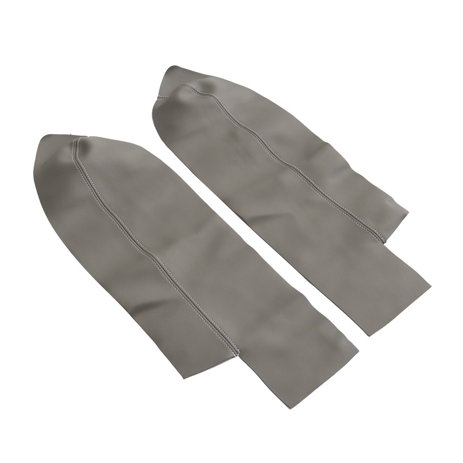 2pcs Front Armrest Door Panels Cover Gray Leather for 2007-2012 Honda CR-V