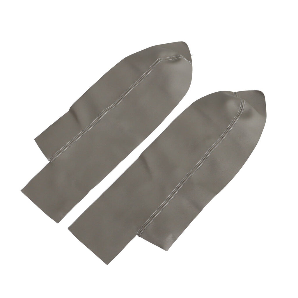 2pcs Front Armrest Door Panels Cover Gray Leather for 2007-2012 Honda CR-V