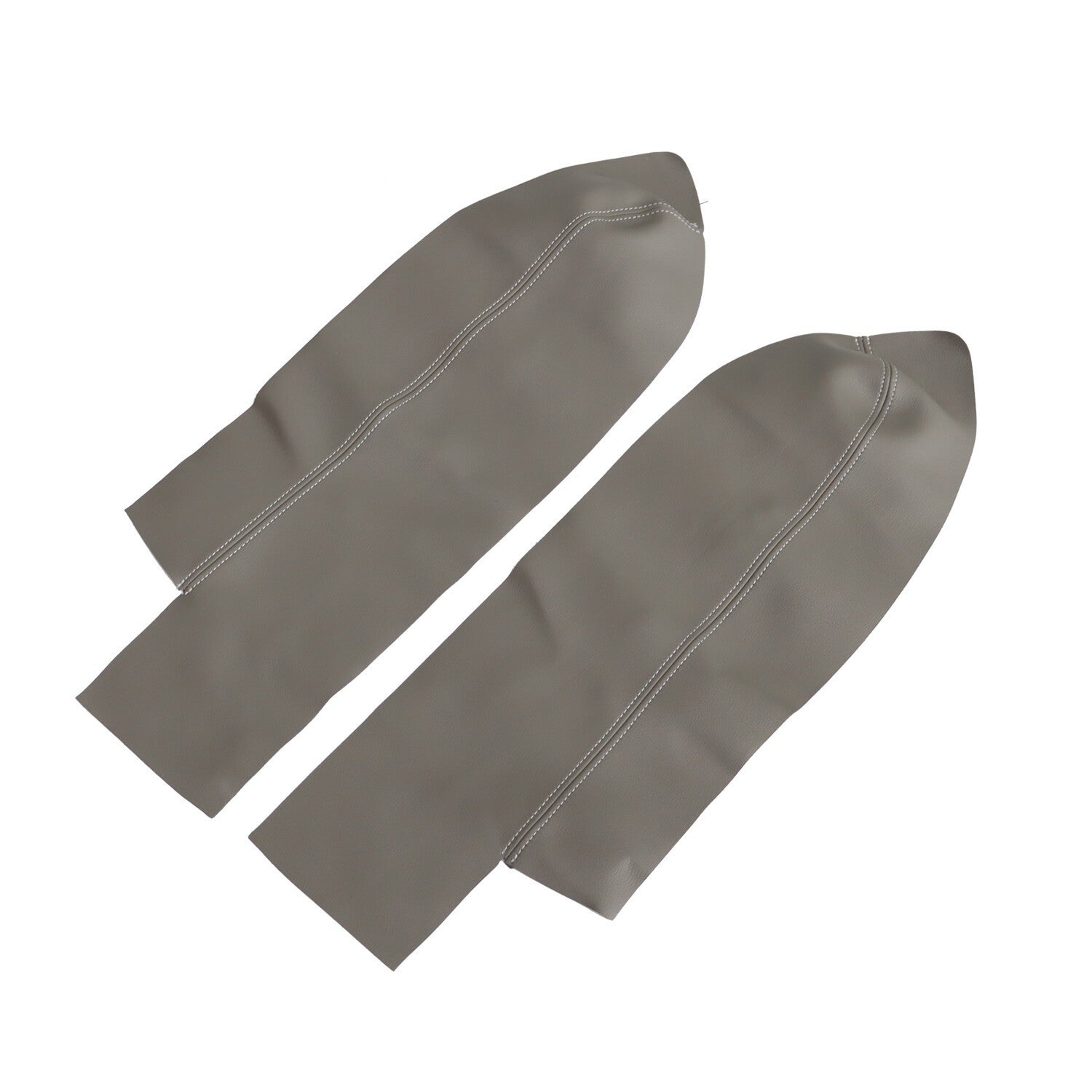 2pcs Front Armrest Door Panels Cover Gray Leather for 2007-2012 Honda CR-V