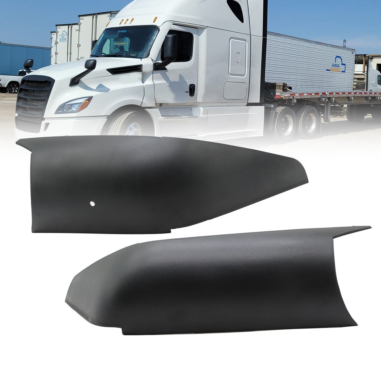 2PCS Door Mirror Arm Covers LH & RH Black for 2018-2023 Freightliner Cascadia