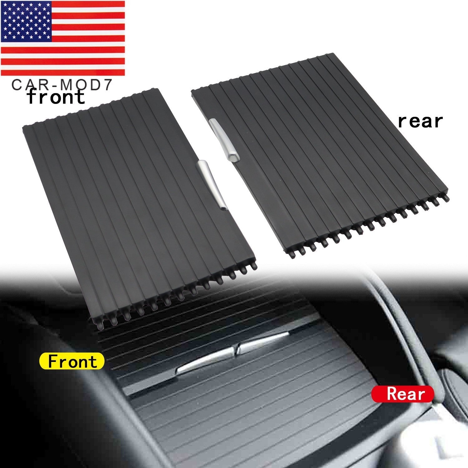 2PCS Console Cup Holder Roller Blind Cover Tray for BMW X5 X6 E70 E71 2007-14