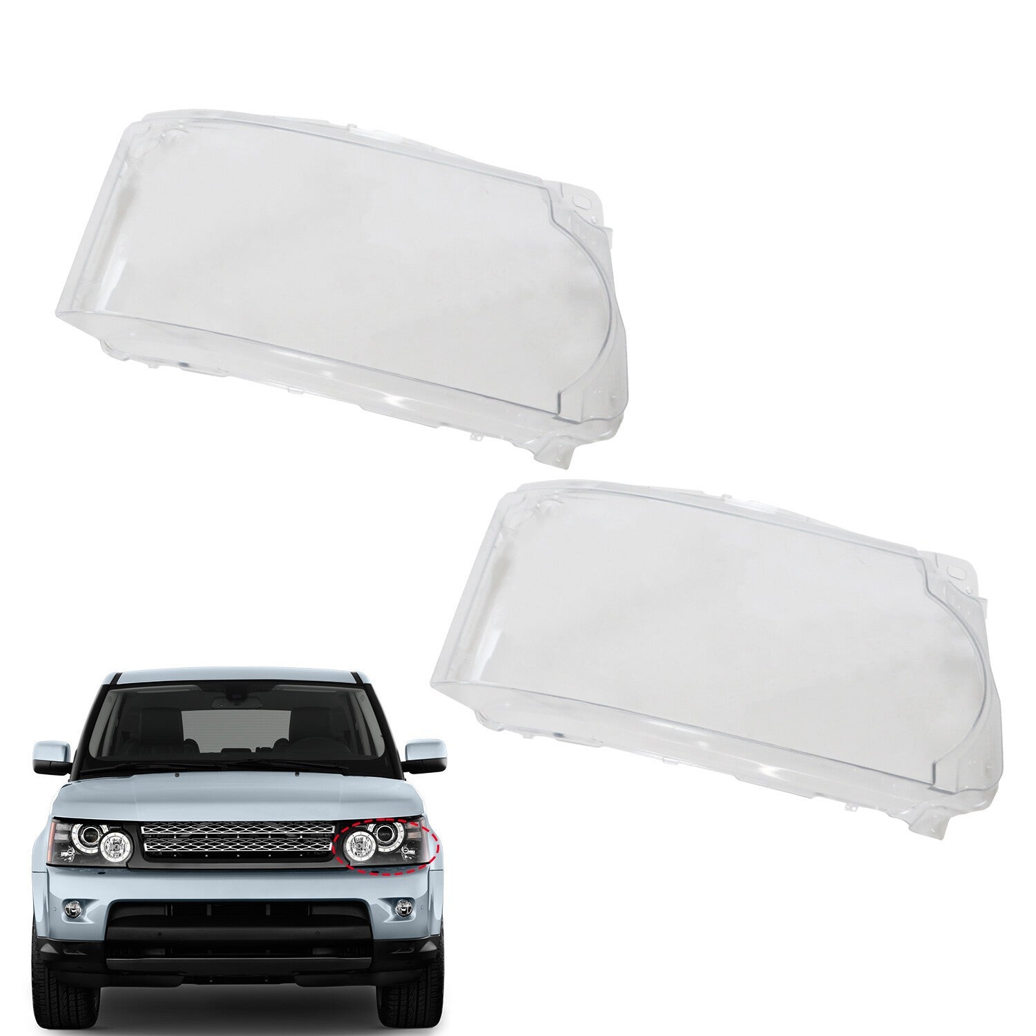 2PCS Headlight Lens Cover for Land Rover Range Rover Sport 2010-2013
