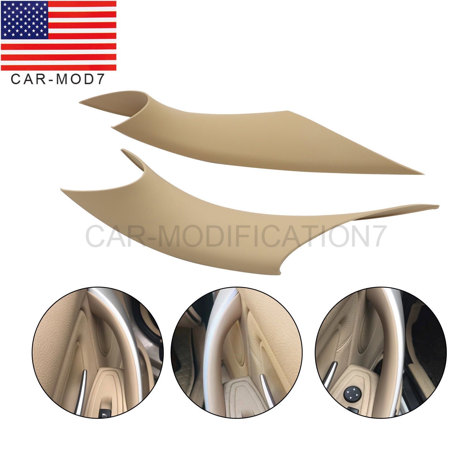 2PCS Beige Inner Door Handle Cover Trim for BMW 3/4 Series F30 F35