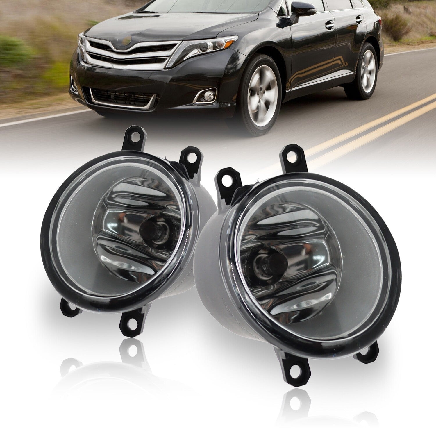 Clear Lens Fog Lights Bumper Replacement for Toyota Venza 2009-2015 2PCS