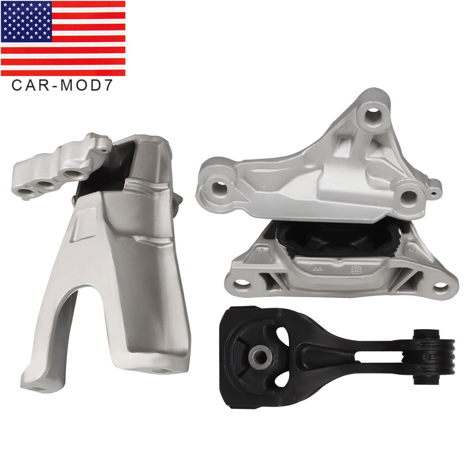 3pcs Engine & Transmission Mounts for 2016-2019 Honda Civic L4 2.0L Auto