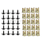 40Pcs Metal Car Fender Bumper Retainer U Nut Clips Body Screw Fasteners