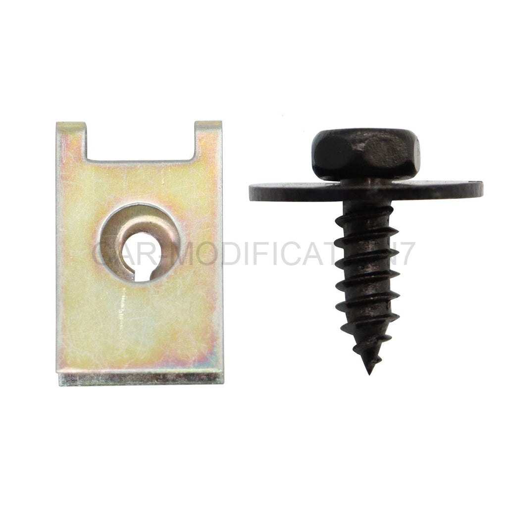 40Pcs Metal Car Fender Bumper Retainer U Nut Clips Body Screw Fasteners