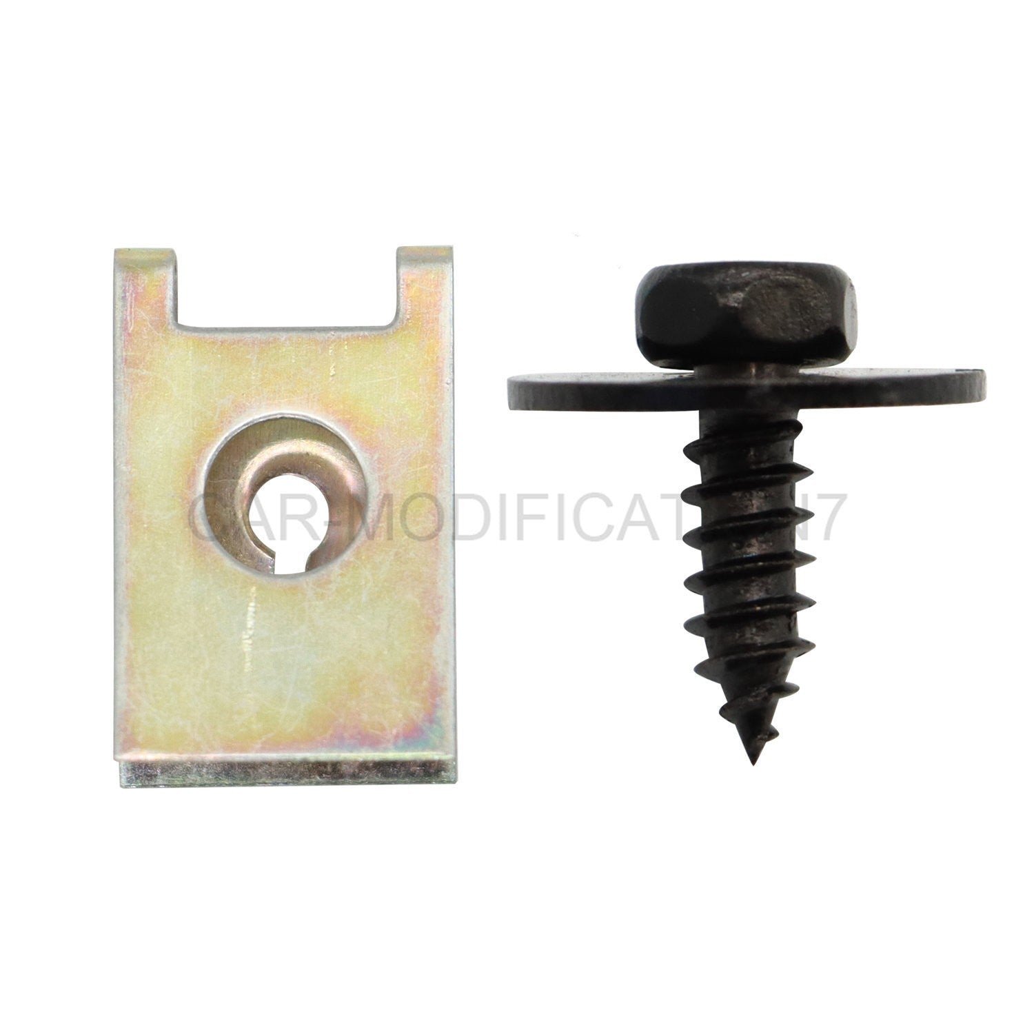 40Pcs Metal Car Fender Bumper Retainer U Nut Clips Body Screw Fasteners