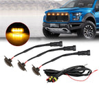 3X Amber LED Raptor Style Front Grille Lights for Ford F150 F250 F350