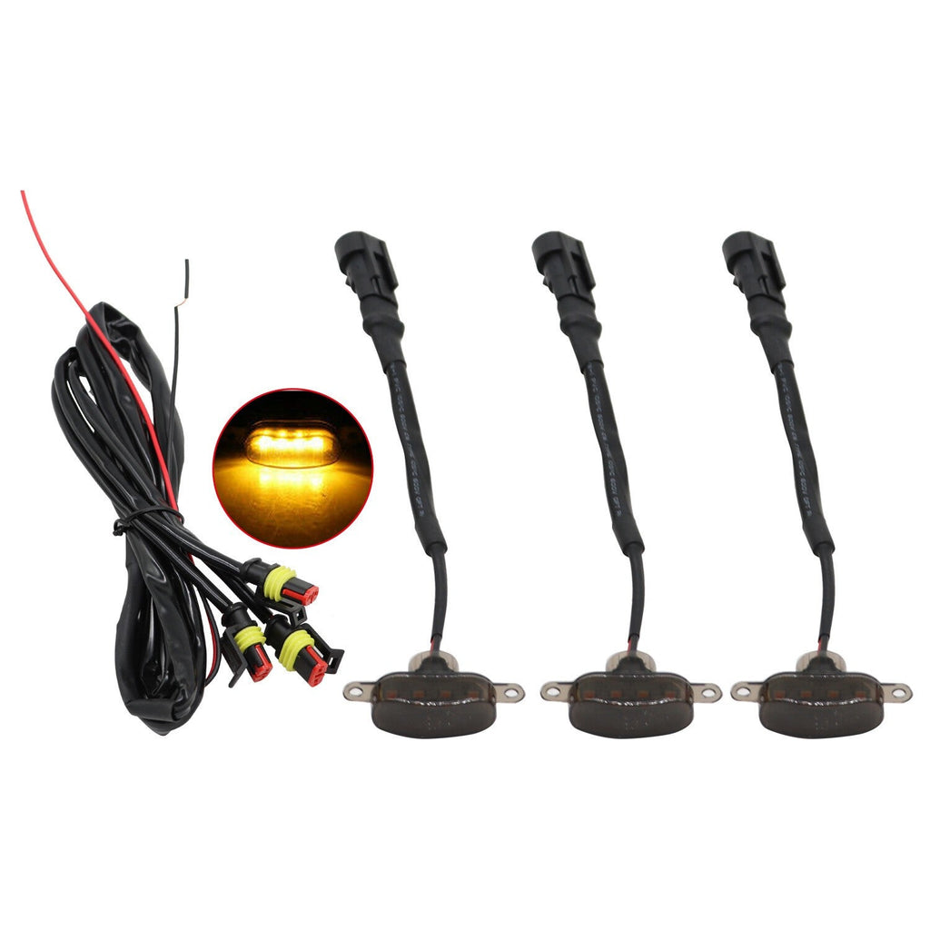 3X Amber LED Raptor Style Front Grille Lights for Ford F150 F250 F350