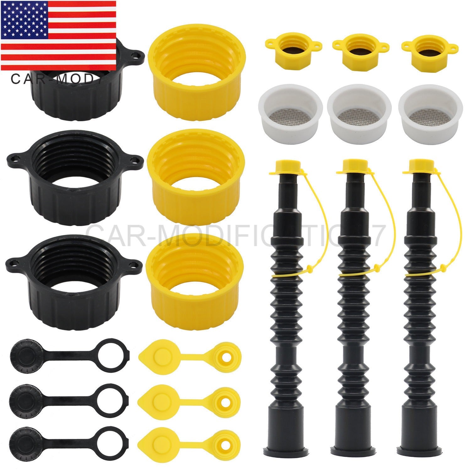3PK Replacement Fuel Spout with Vent Kit for Old Gas Can Diesel Water Jug