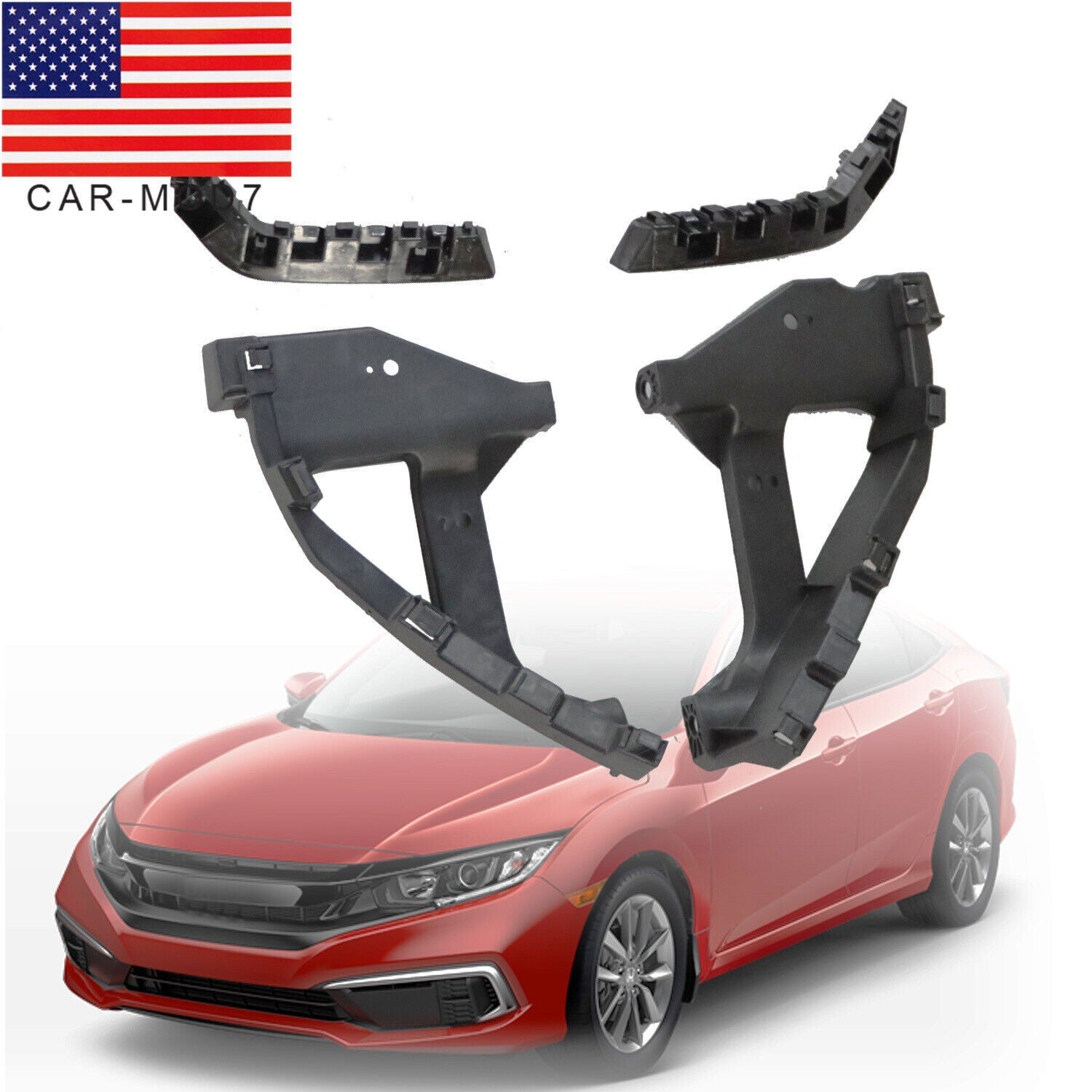 4PC Headlight Brackets Front Mount Retainer for 2016-2021 Honda Civic Sedan