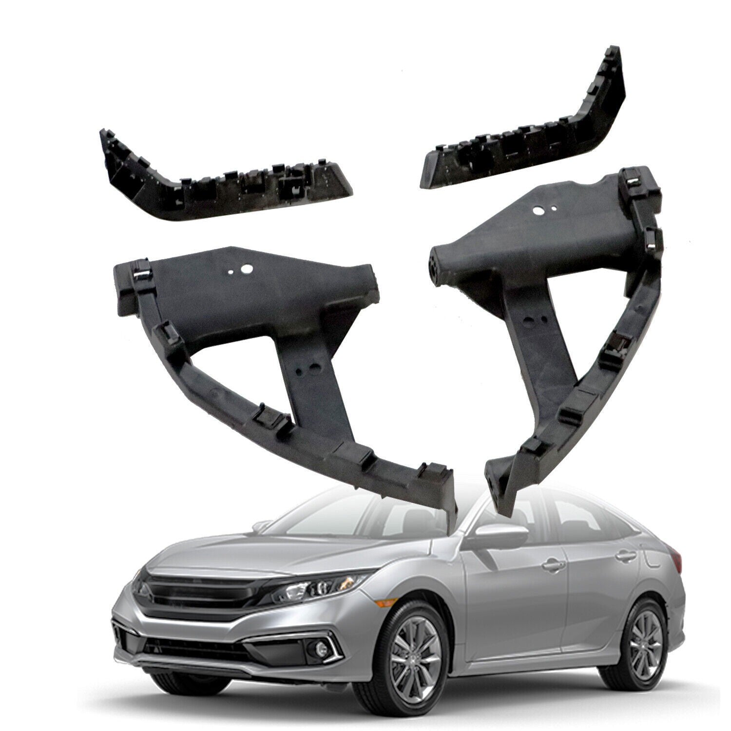 4PC Headlight Brackets Front Mount Retainer for 2016-2021 Honda Civic Sedan
