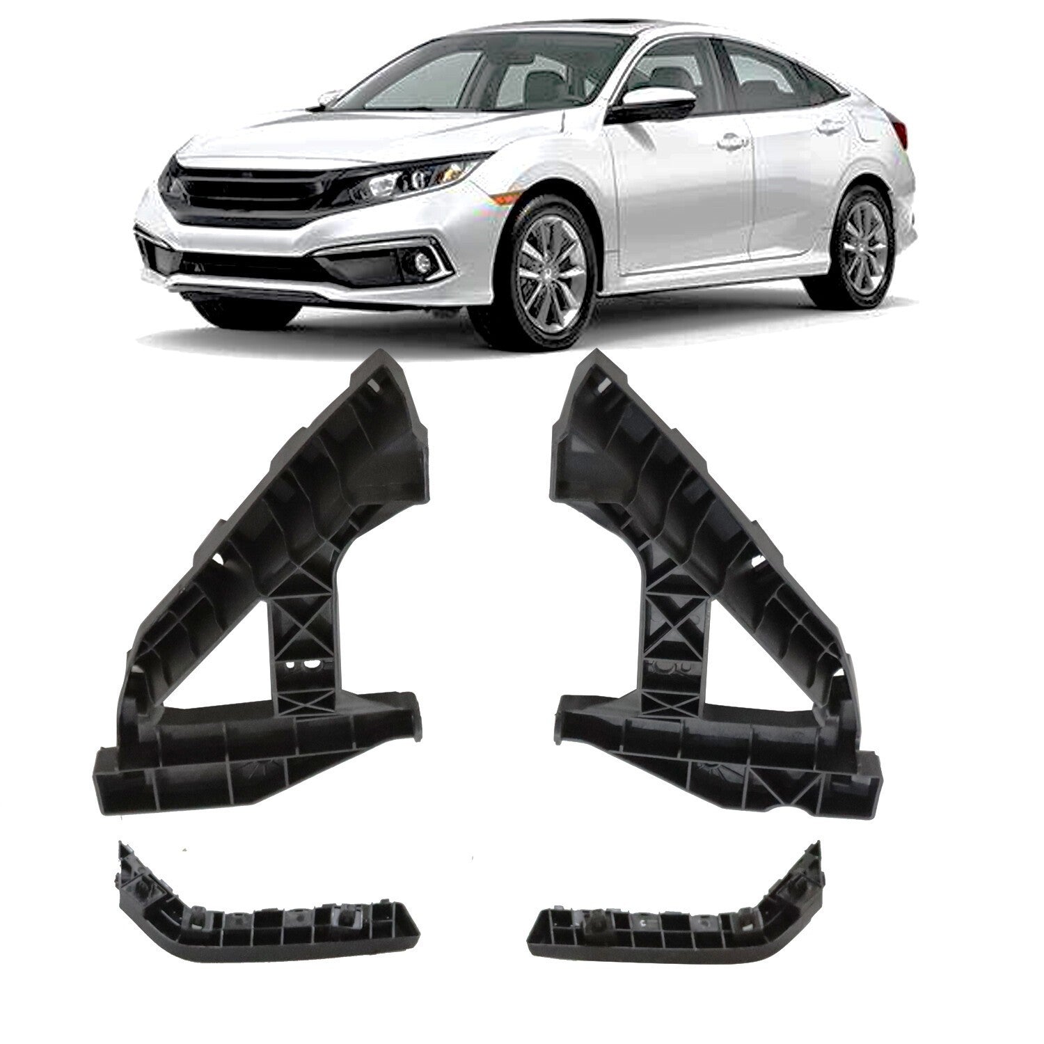 4PC Headlight Brackets Front Mount Retainer for 2016-2021 Honda Civic Sedan