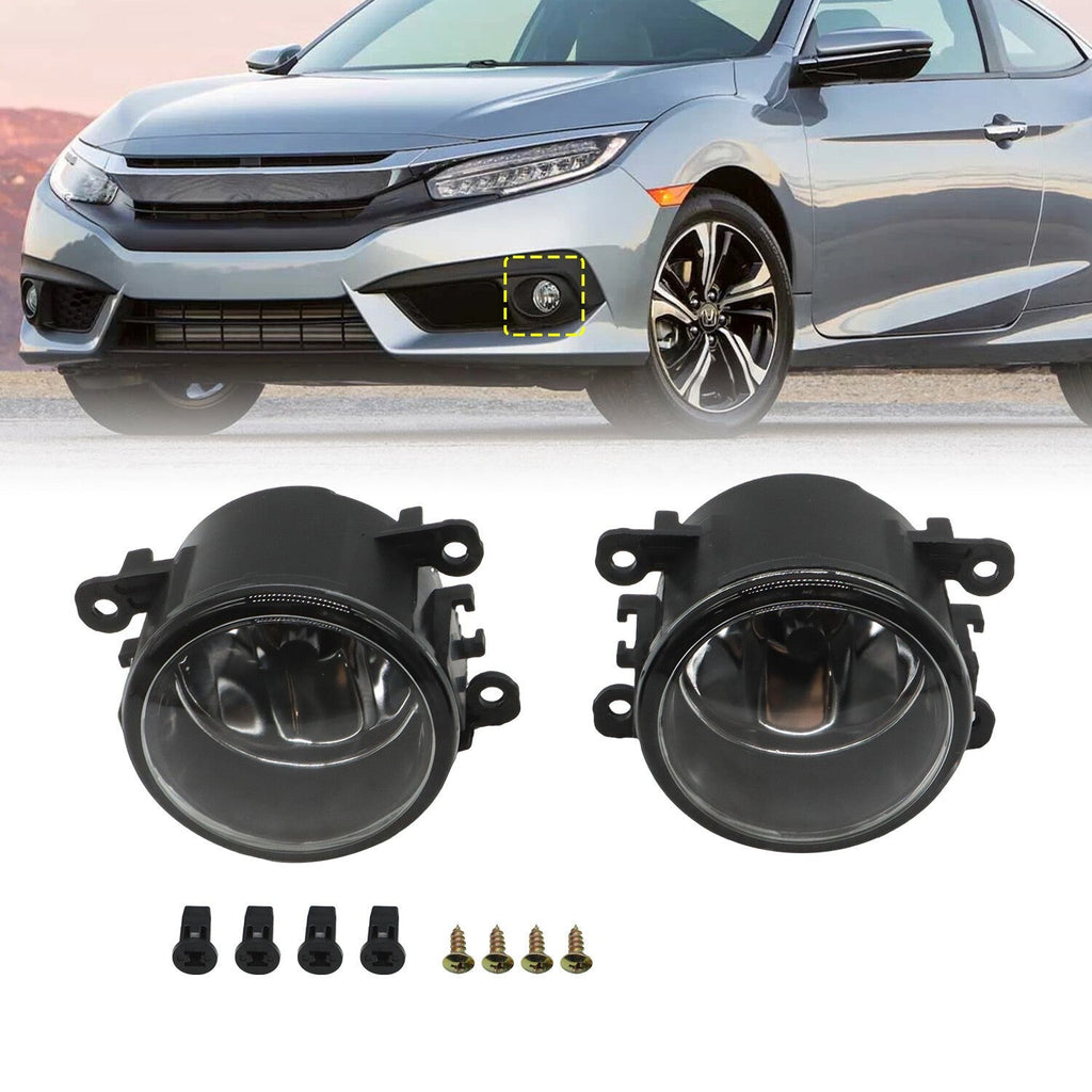 2016-2021 Honda Civic Fog Lights w/Bulbs Driver & Passenger Side 2pcs
