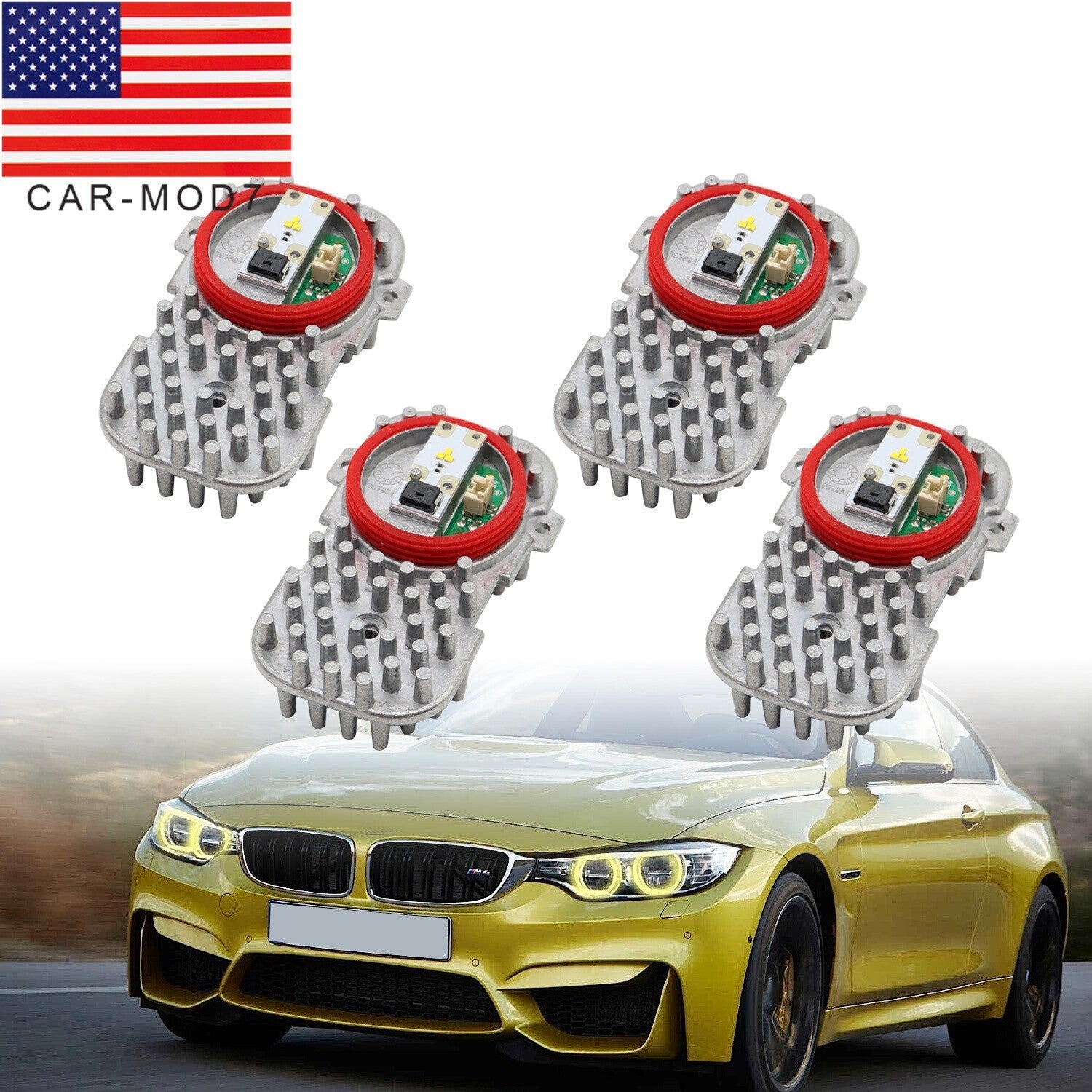 4pcs BMW F80 M3 F82 M4 F32 2014-2017 Xenon Yellow Angel Eyes Module