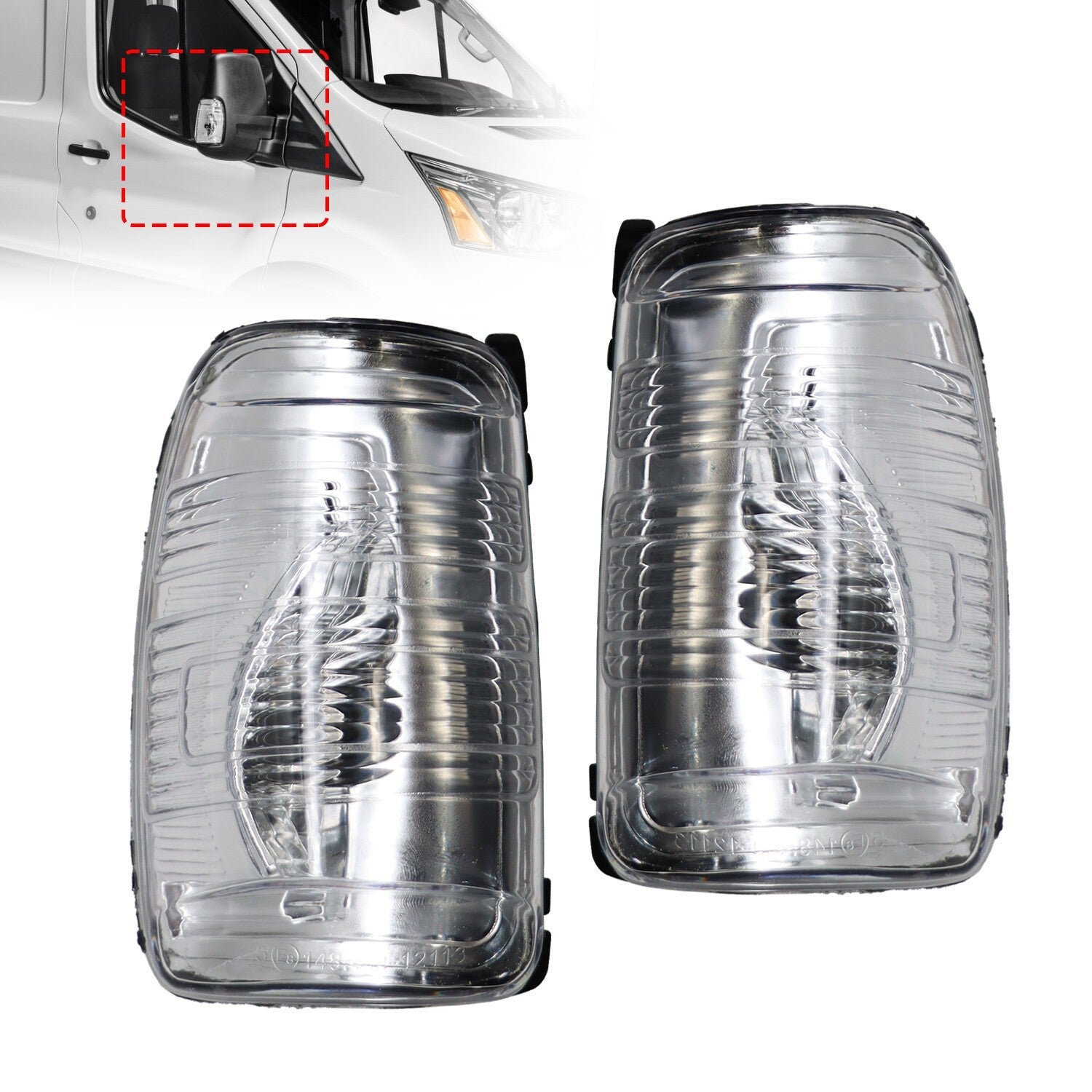 4Pcs Ford Transit 250 350HD 2015-21 Side Mirror Turn Signal Lights Left+Right