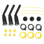 3-Pack Gas Can Spout Replacement Kit with Nozzles, Screw Collar & Vent Caps